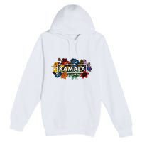 Kamala Harris Pretty Floral Flowers Harris 2024 Premium Pullover Hoodie