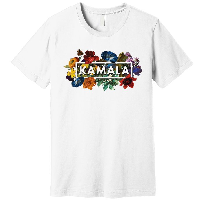 Kamala Harris Pretty Floral Flowers Harris 2024 Premium T-Shirt