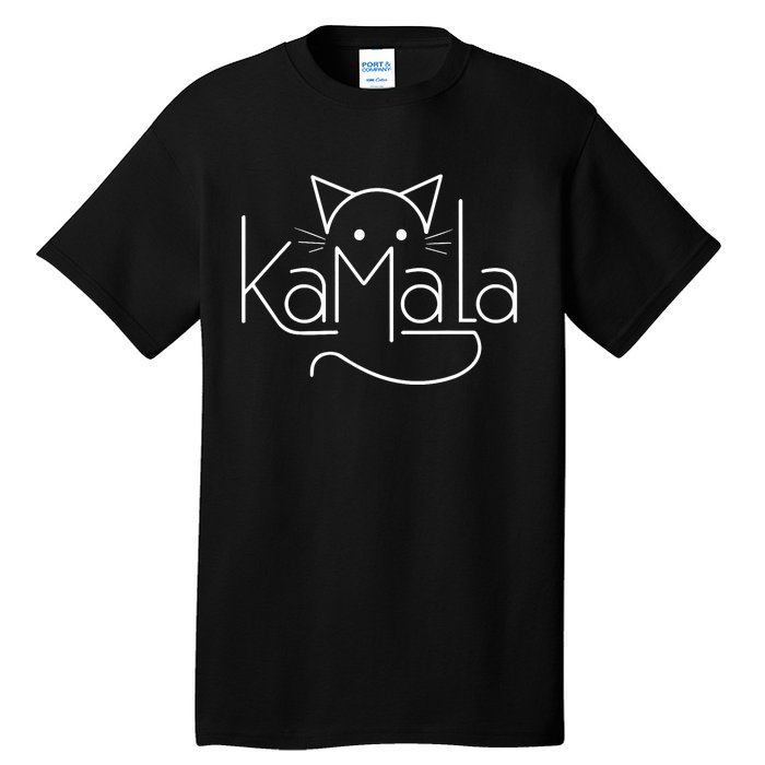 Kamala Harris President 2024 Cat Lettering Positive Minimalist Tall T-Shirt