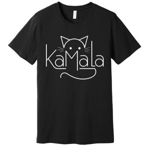 Kamala Harris President 2024 Cat Lettering Positive Minimalist Premium T-Shirt