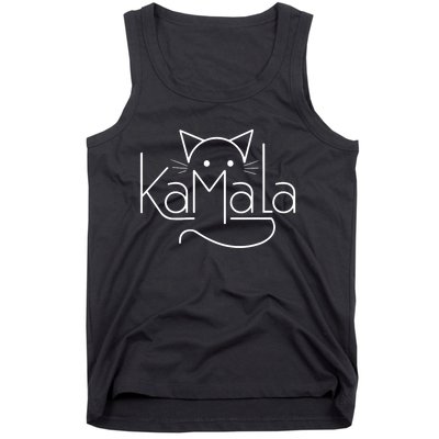 Kamala Harris President 2024 Cat Lettering Positive Minimalist Tank Top