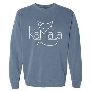 Kamala Harris President 2024 Cat Lettering Positive Minimalist Garment-Dyed Sweatshirt