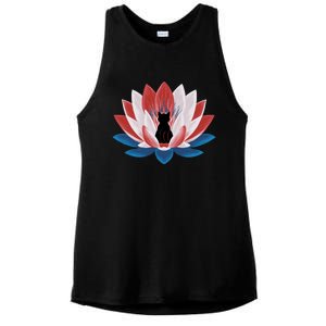 Kamala Harris President Campaign Lotus Childless Cat Lady Ladies PosiCharge Tri-Blend Wicking Tank