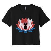 Kamala Harris President Campaign Lotus Childless Cat Lady Women's Crop Top Tee