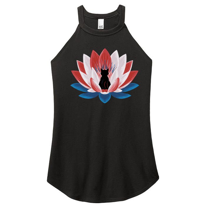 Kamala Harris President Campaign Lotus Childless Cat Lady Women's Perfect Tri Rocker Tank