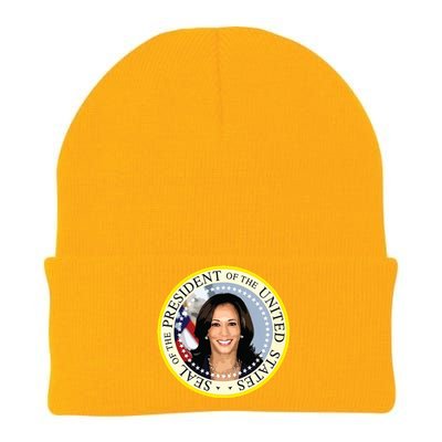 Kamala Harris Presidential Seal Portrait Knit Cap Winter Beanie