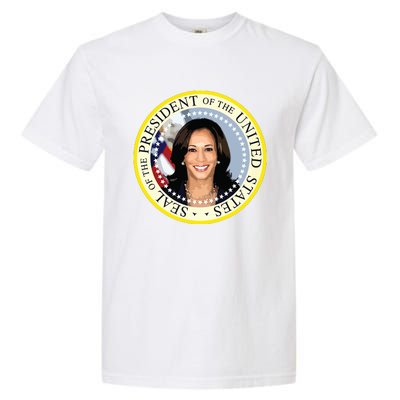 Kamala Harris Presidential Seal Portrait Garment-Dyed Heavyweight T-Shirt