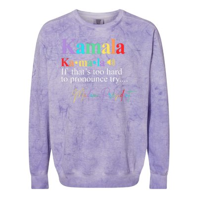 Kamala Harris Pronunciation Madam President Colorblast Crewneck Sweatshirt