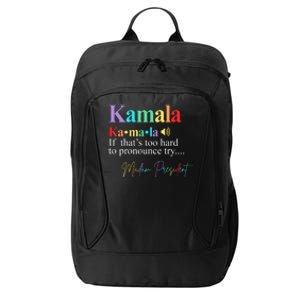 Kamala Harris Pronunciation Madam President City Backpack