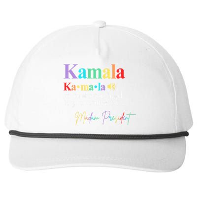 Kamala Harris Pronunciation Madam President Snapback Five-Panel Rope Hat