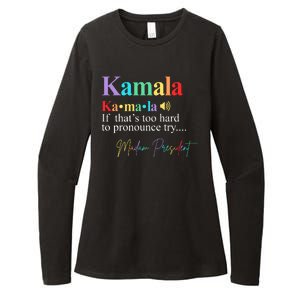 Kamala Harris Pronunciation Madam President Womens CVC Long Sleeve Shirt