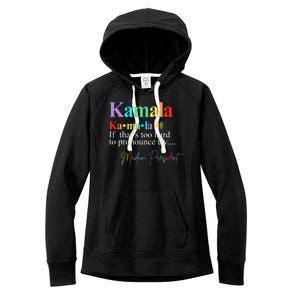 Kamala Harris Pronunciation Madam President Women's Fleece Hoodie