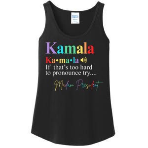 Kamala Harris Pronunciation Madam President Ladies Essential Tank