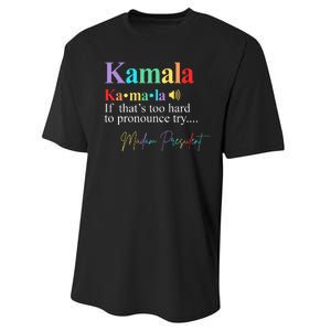 Kamala Harris Pronunciation Madam President Performance Sprint T-Shirt