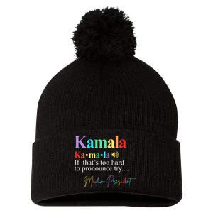 Kamala Harris Pronunciation Madam President Pom Pom 12in Knit Beanie