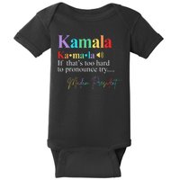 Kamala Harris Pronunciation Madam President Baby Bodysuit