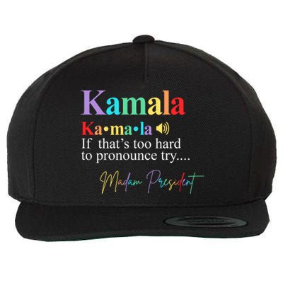 Kamala Harris Pronunciation Madam President Wool Snapback Cap