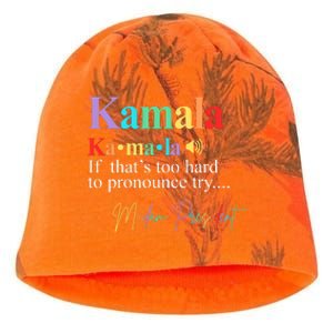 Kamala Harris Pronunciation Madam President Kati - Camo Knit Beanie