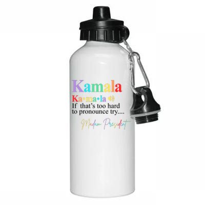 Kamala Harris Pronunciation Madam President Aluminum Water Bottle 