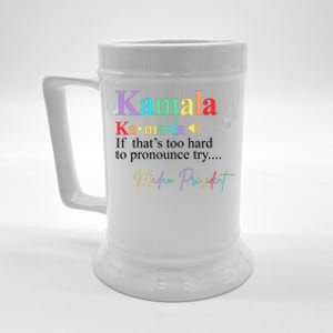 Kamala Harris Pronunciation Madam President Beer Stein