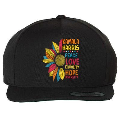 Kamala Harris Peace Love Equality Hope Diversity Wool Snapback Cap