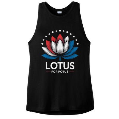 Kamala Harris President Campaign Lotus For Potus Ladies PosiCharge Tri-Blend Wicking Tank