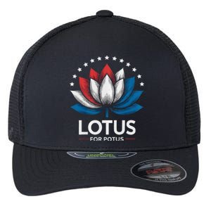 Kamala Harris President Campaign Lotus For Potus Flexfit Unipanel Trucker Cap