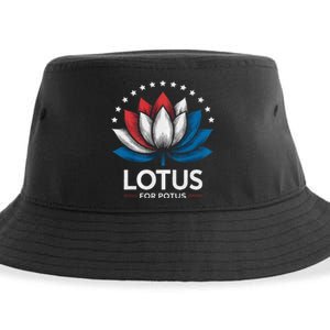 Kamala Harris President Campaign Lotus For Potus Sustainable Bucket Hat