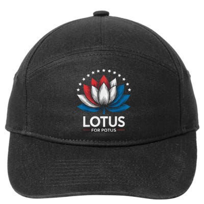 Kamala Harris President Campaign Lotus For Potus 7-Panel Snapback Hat