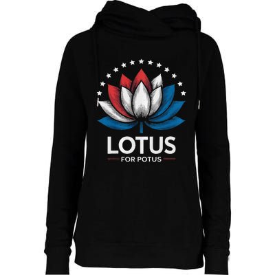 Kamala Harris President Campaign Lotus For Potus Womens Funnel Neck Pullover Hood