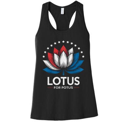 Kamala Harris President Campaign Lotus For Potus Women's Racerback Tank