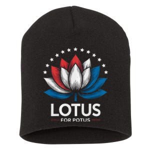 Kamala Harris President Campaign Lotus For Potus Short Acrylic Beanie