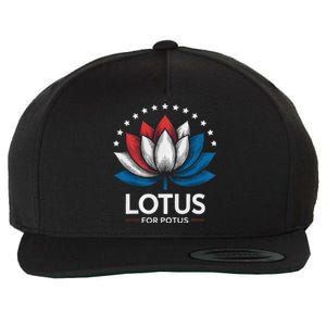 Kamala Harris President Campaign Lotus For Potus Wool Snapback Cap