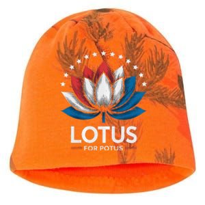 Kamala Harris President Campaign Lotus For Potus Kati - Camo Knit Beanie