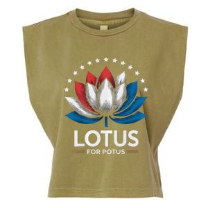 Kamala Harris President Campaign Lotus For Potus Garment-Dyed Women's Muscle Tee