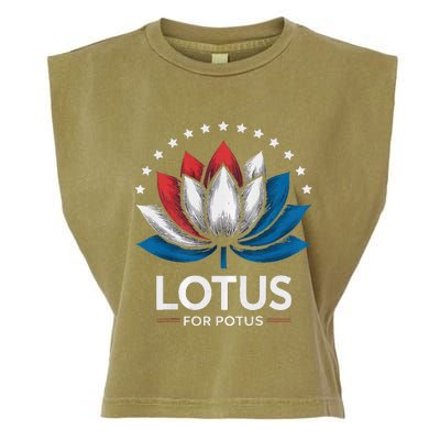 Kamala Harris President Campaign Lotus For Potus Garment-Dyed Women's Muscle Tee