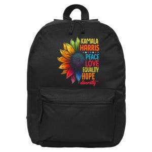 Kamala Harris Peace Love Equality Hope Diversity 16 in Basic Backpack