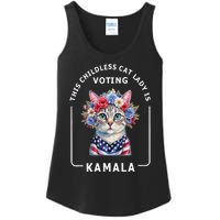 Kamala Harris Presiden 2024 Childless Cat Lady Madam Ladies Essential Tank