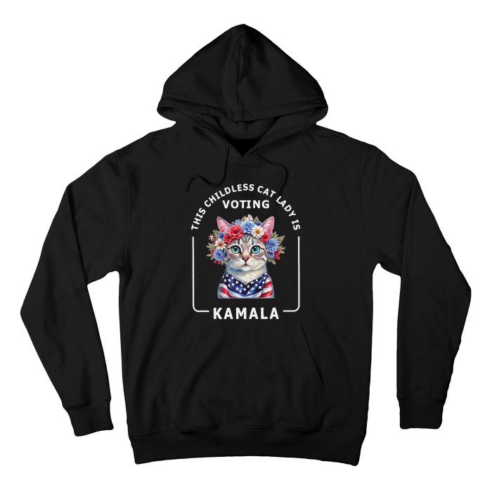 Kamala Harris Presiden 2024 Childless Cat Lady Madam Gift Hoodie