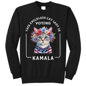 Kamala Harris Presiden 2024 Childless Cat Lady Madam Gift Sweatshirt