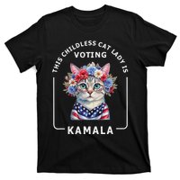 Kamala Harris Presiden 2024 Childless Cat Lady Madam Gift T-Shirt