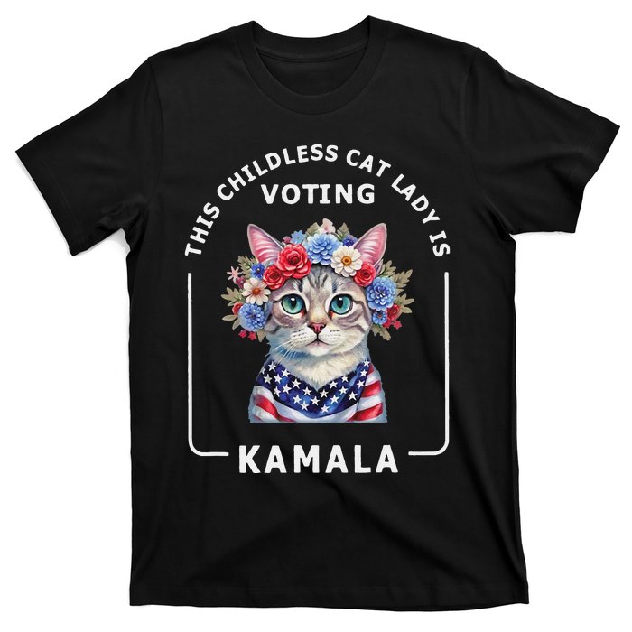 Kamala Harris Presiden 2024 Childless Cat Lady Madam Gift T-Shirt