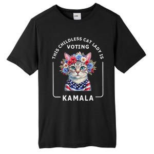 Kamala Harris Presiden 2024 Childless Cat Lady Madam Gift Tall Fusion ChromaSoft Performance T-Shirt