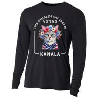 Kamala Harris Presiden 2024 Childless Cat Lady Madam Gift Cooling Performance Long Sleeve Crew