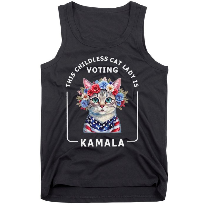 Kamala Harris Presiden 2024 Childless Cat Lady Madam Gift Tank Top