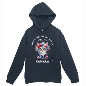 Kamala Harris Presiden 2024 Childless Cat Lady Madam Gift Urban Pullover Hoodie