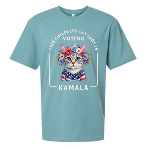 Kamala Harris Presiden 2024 Childless Cat Lady Madam Gift Sueded Cloud Jersey T-Shirt