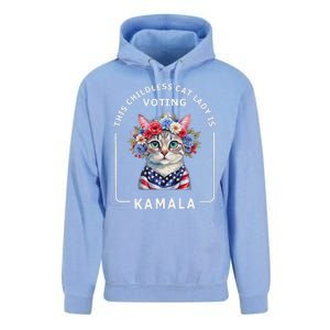 Kamala Harris Presiden 2024 Childless Cat Lady Madam Gift Unisex Surf Hoodie