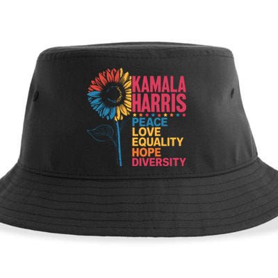 Kamala Harris Peace Love Equality Hope Diversity Sustainable Bucket Hat