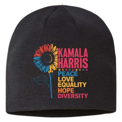 Kamala Harris Peace Love Equality Hope Diversity Sustainable Beanie